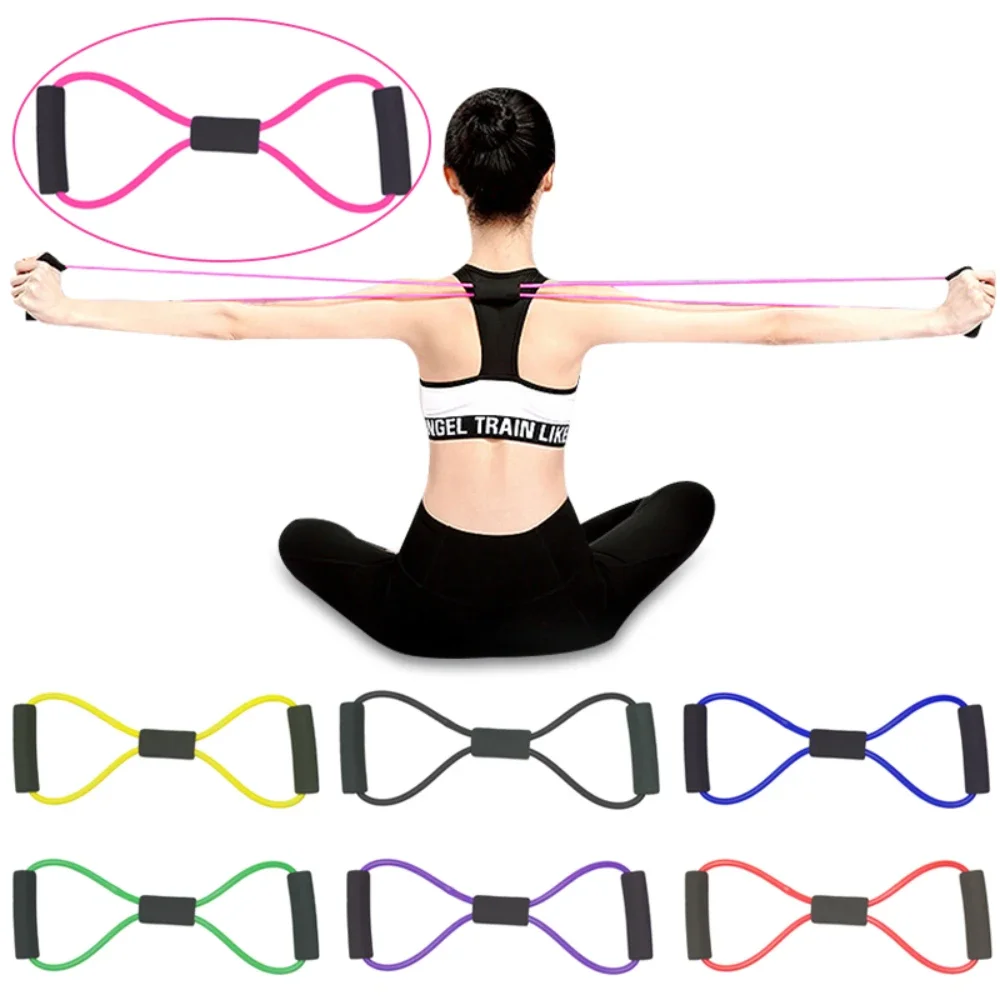 8 forma Yoga Pull Up Band fascia elastica corda lattice gomma braccio resistenza esercizio Fitness espansore toracico Pilates Yoga Home Gym