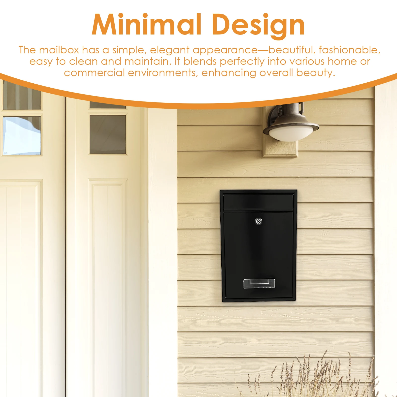 صندوق بريد معدني مثبت على الحائط في الخارج مع قفل مفتاح صندوق توصيل مقاوم للماء للمنزل الخاص في الشوارع
