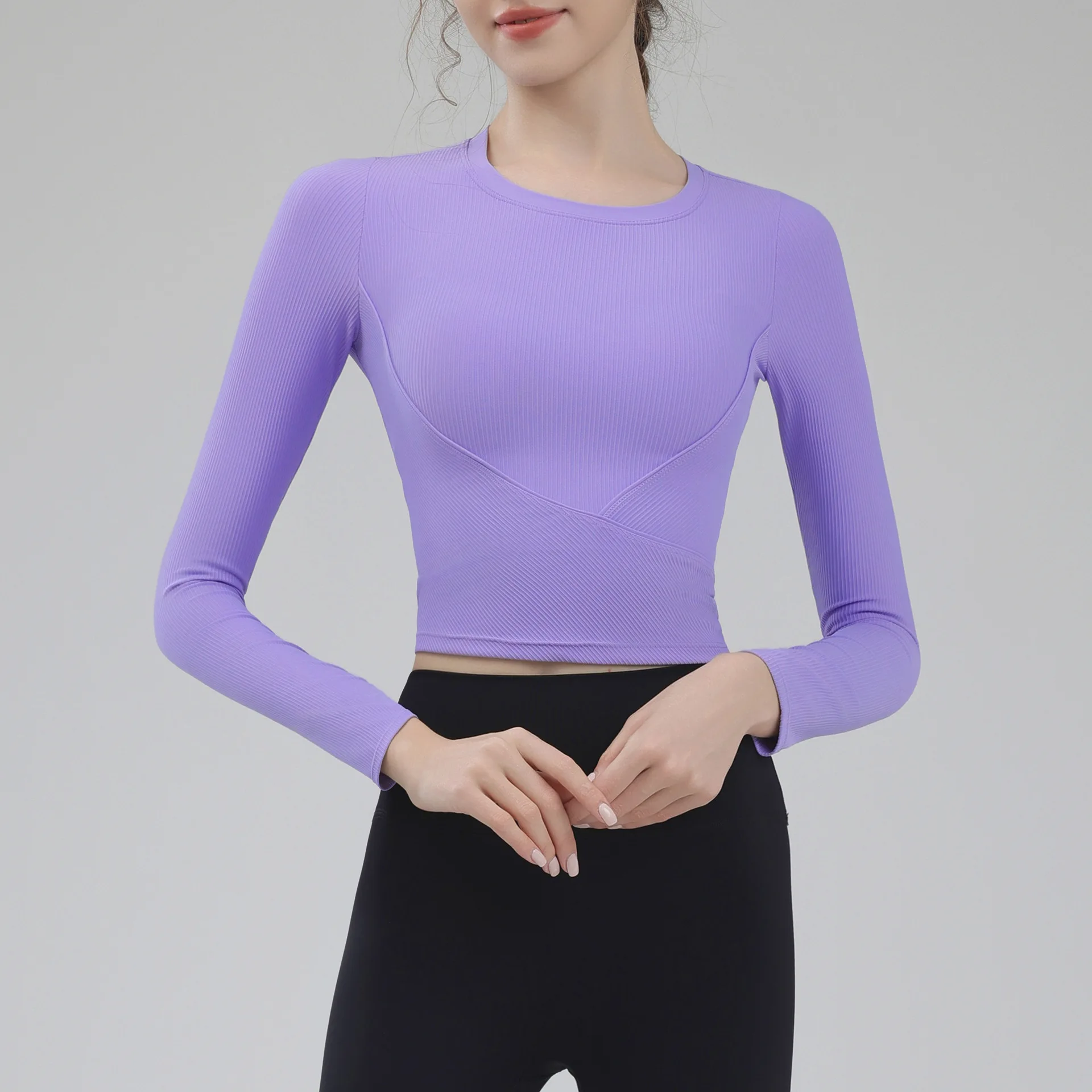 Yoga Clothing Women Autumn Sports Tops Tight Slim Pilates Long Sleeve Temperament Fashion Running Training Fitness Clothing Gym