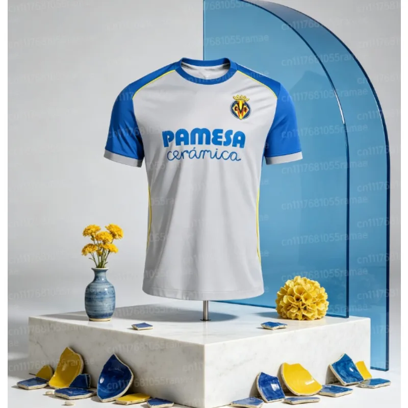 Y2K Kurzarm-Fußballtrikot für Villarreal-Fans, schnelltrocknendes Sporttrikot für Fans, Freizeitkleidung im Familienstil für den Alltag – Detail 4