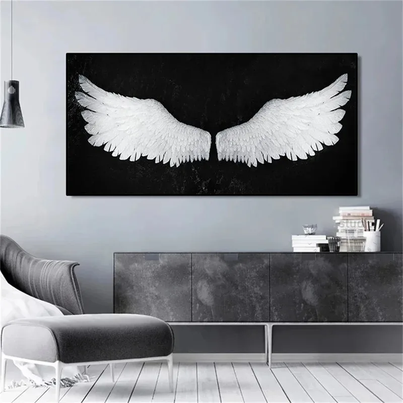 Nordic Feathers Angel Wings Posters and Prints Scandinavian Wall Art Canvas Painting Abstract Graffiti Decor Hotel Wall Pictures