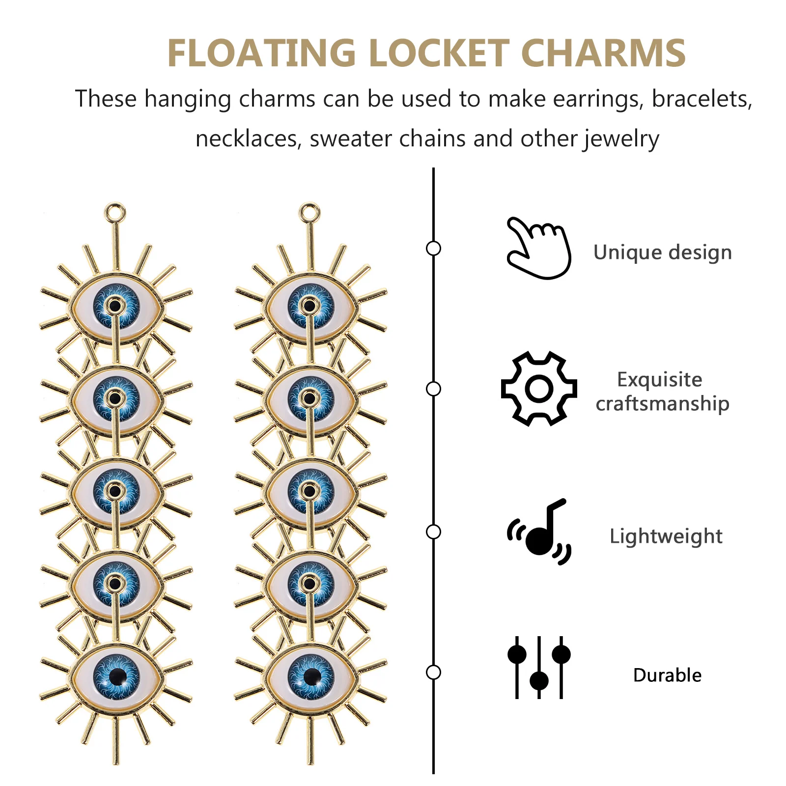 

10pcs Alloy Earring Charms Diy Jewelry Making Pendant Bracelet Necklace Accessories Durable Skin-Friendly Craft Findings Dangle