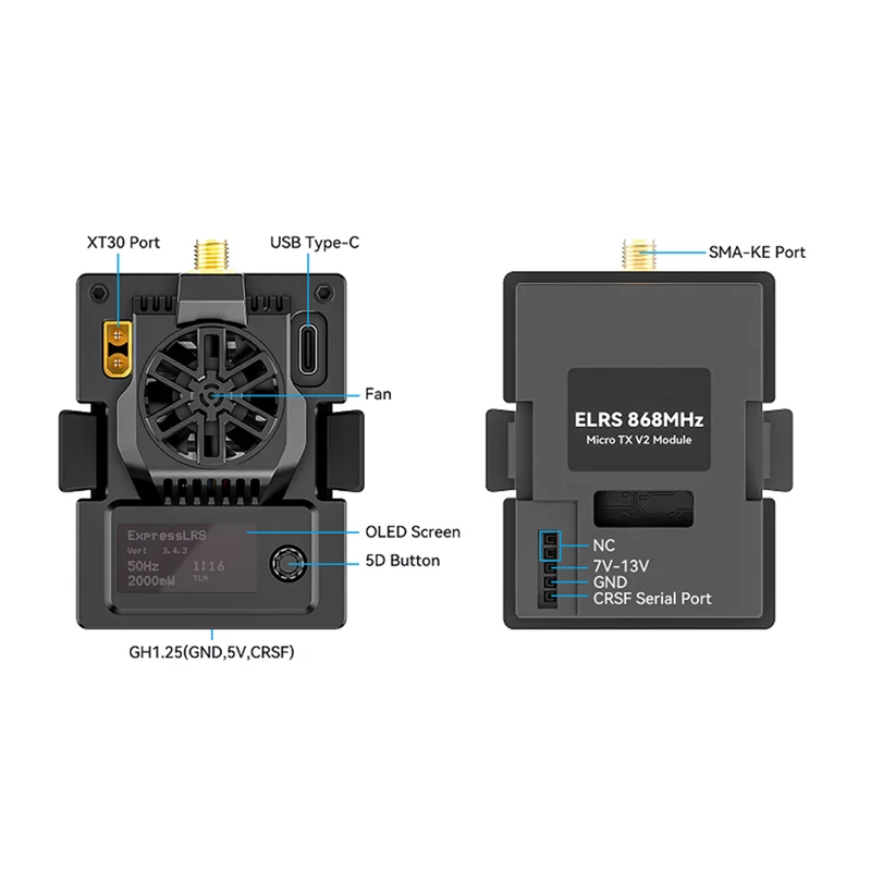 ABKQ-Micro TX V2 Modul 1W 2.4Ghz untuk FPV Radio Transmitter Drone Quadcopter Rentang Yang Ditingkatkan Peningkatan Stabilitas Sinyal