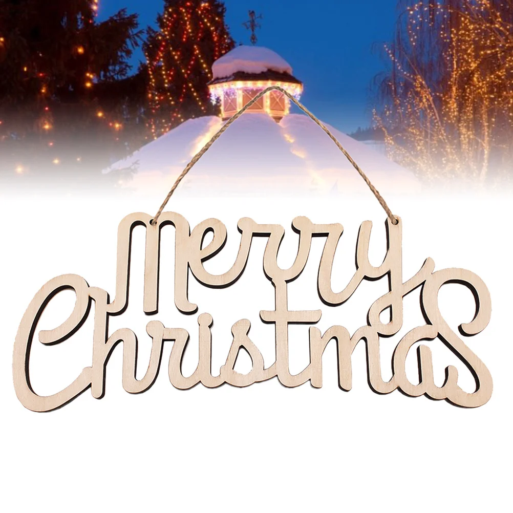 

1pcs Letter Pendant Wooden Hanging Ornaments For Christmas Tree Decorations Holiday Party Home Festive Decoration