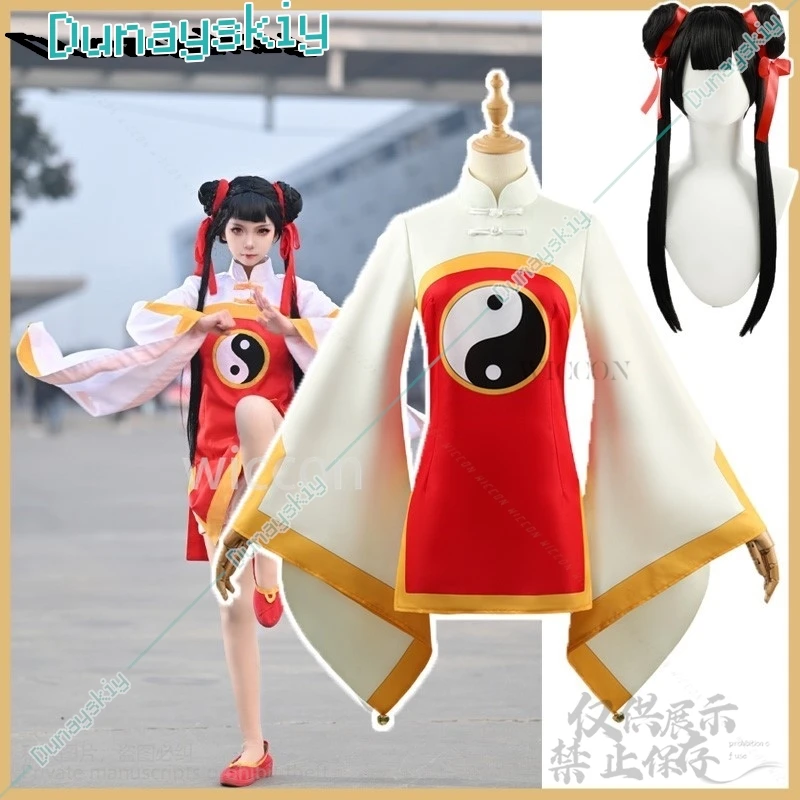 Anime Cardcaptor Sakura Cosplay Li Meiling Kostuum Chinese Jurk Lolita Set Pruik Schoenen Vrouw Leuke Sexy Halloween Pak Aangepast