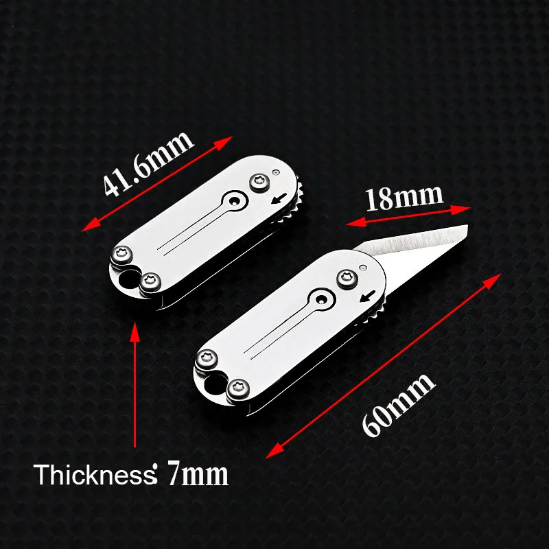 Creative Gear Open Folding Pocket Knife Mini Thin Light Keychain Knives  Sharper Fruit Pencil Unboxing Portable Tool Small Finge