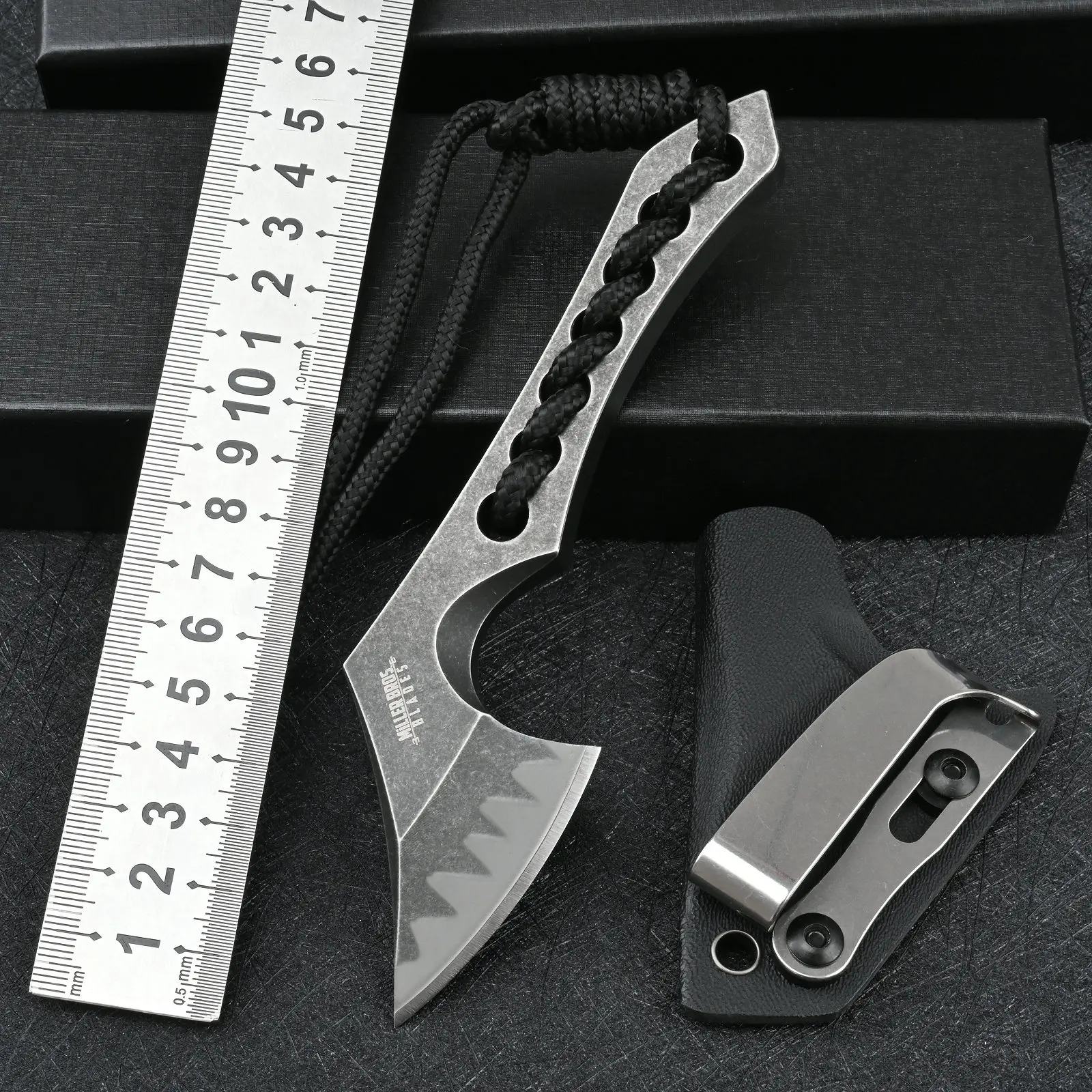 

Outdoor EDC Survival Multi Functional Portable Mini Tactical Axe Knife with K Sheath Camping Tools