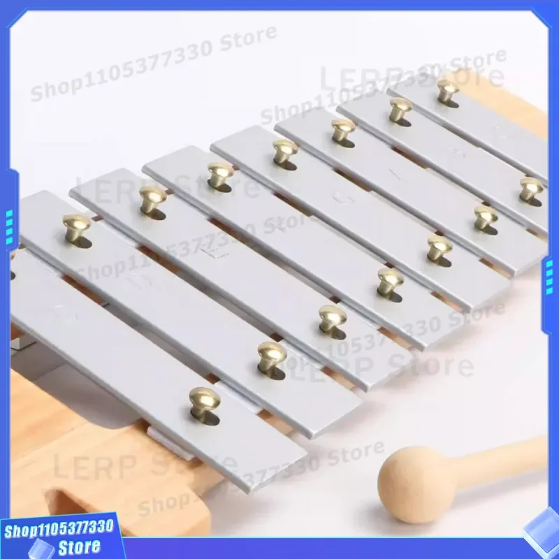 8 Tone Aluminum Plate Piano Octave Percussion Instrument Early Education Musical Toy Wooden Plastic Kids Gift Wholesale Early
