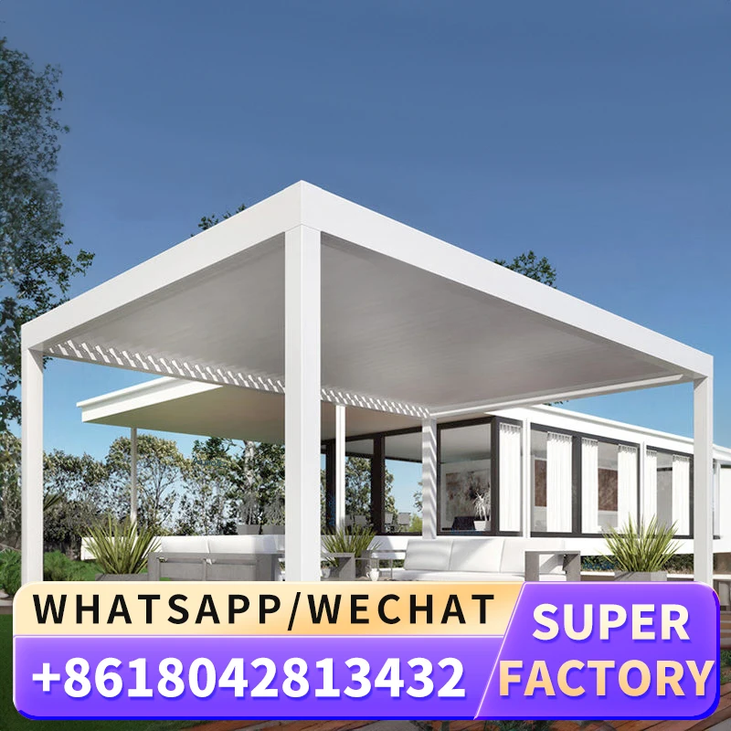 Pergola roof cover exterieur motorized folding electrical veranda giardino terrazas restaurant outdoor aluminium louvre pergolas