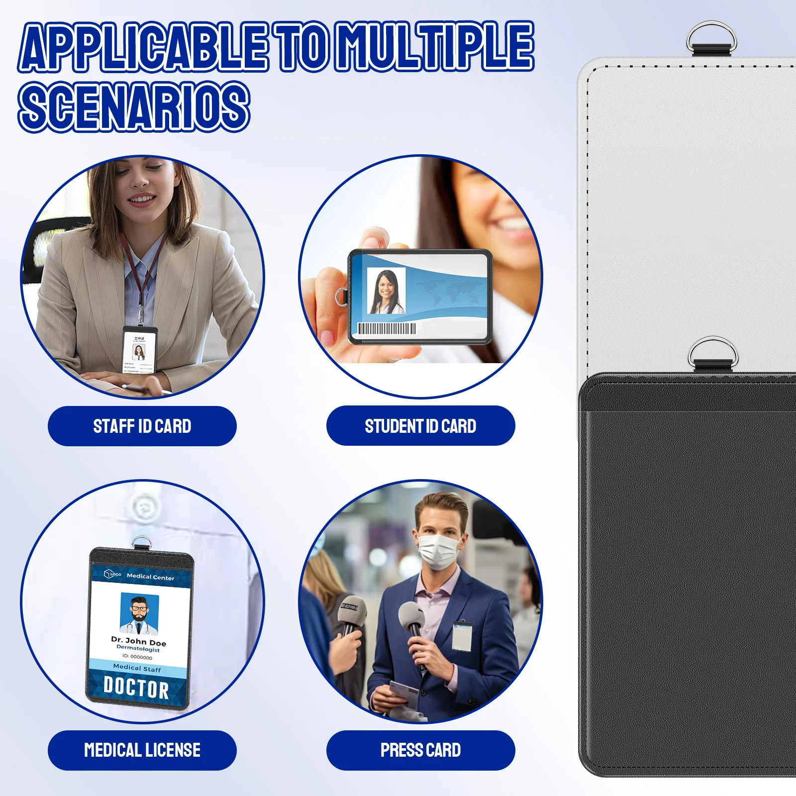 20 قطعة للجنسين حامل الهوية التسامي نقل الحرارة طباعة عمودي حامل بطاقة الهوية الجلدية لرجال الأعمال الموظف طالب الطبيب