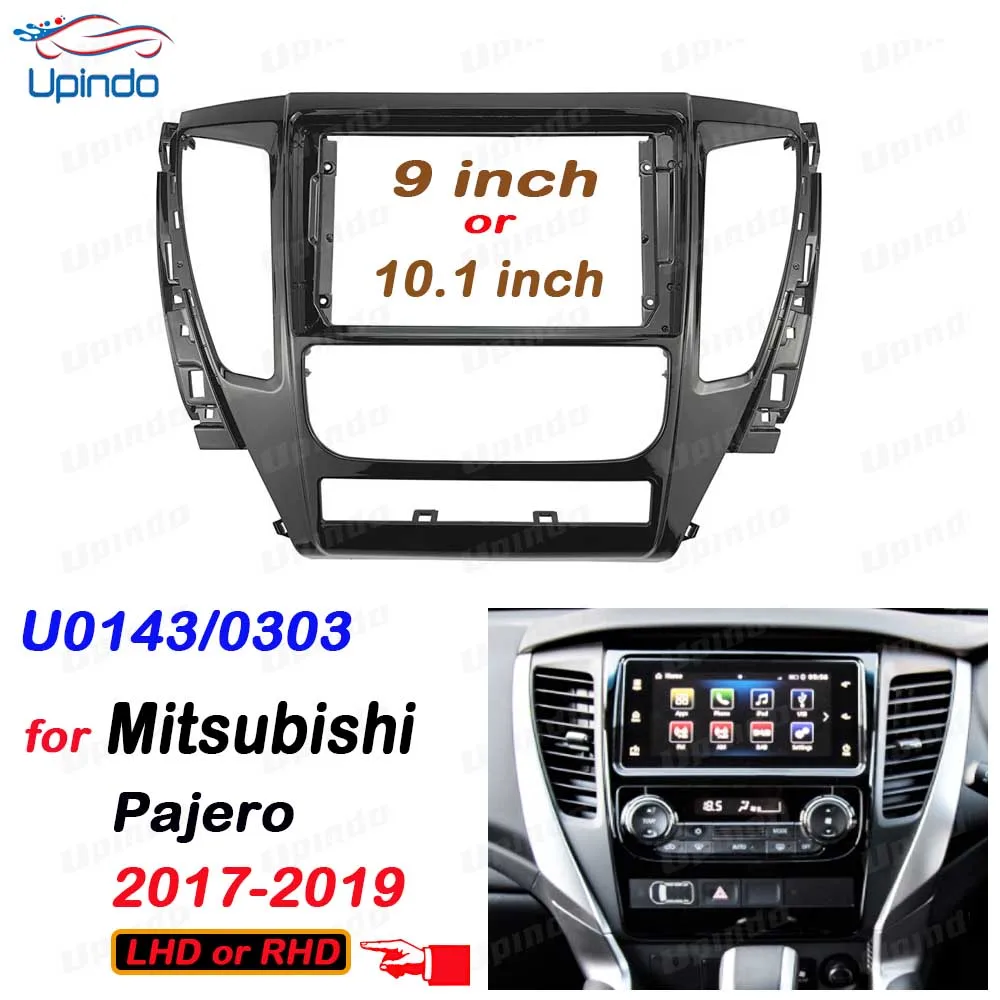 

Car Accessories: 10.1 Inch 2 Din Fascia Panel Frame for Mitsubishi Pajero 2017+ w/ Radio GPS MP5 Plastic Dashboard Mount Kit