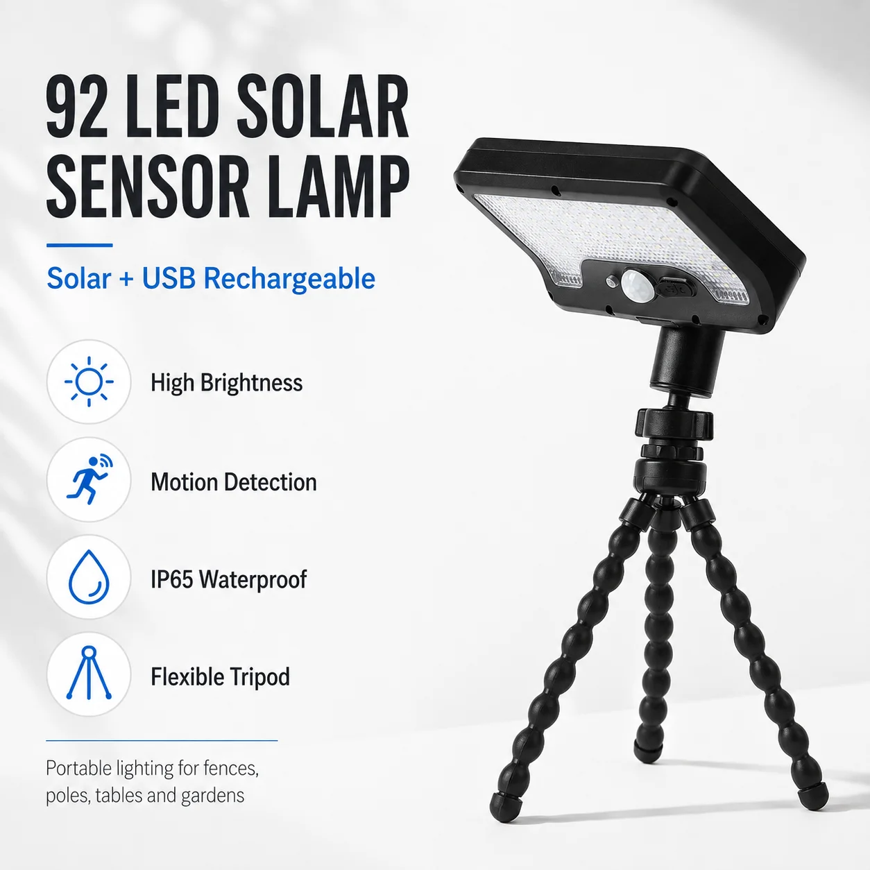 Octopus Solar Lighting Lamp, an outdoor multi-scenario multi-purpose solar wall-mounted lamp and a portable camping lamp