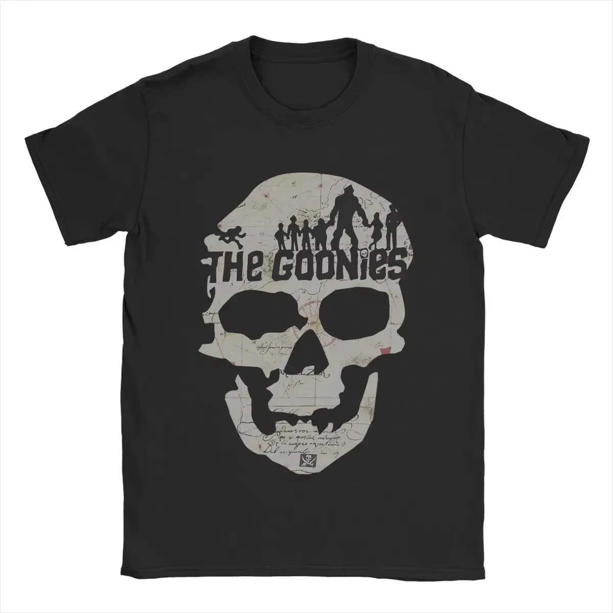 

Футболки The Goonies Skeleton Map, уличная одежда для мужчин и женщин, милые хлопковые универсальные футболки с короткими рукавами в стиле Харадзюку, повседневные стильные топы унисекс