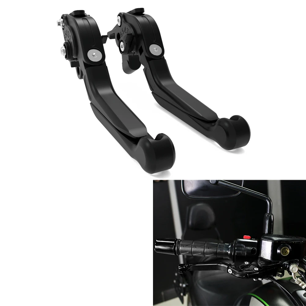 For Kawasaki KLR650 2008-2018 KLR 650 Motorcycle CNC Accessories Folding Extendable Brake Clutch Levers Adjustable Handle Lever