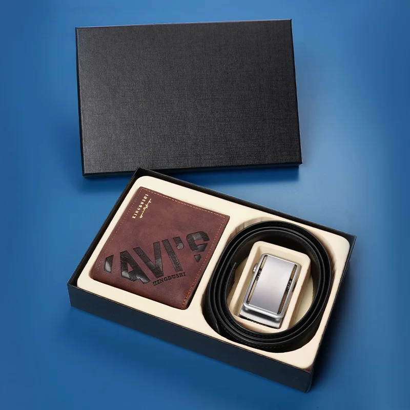 【ギフトボックスセット】メンズベルトと財布のコンボセット-自動バックルベルト財布-高級ギフトボックス-ギフト