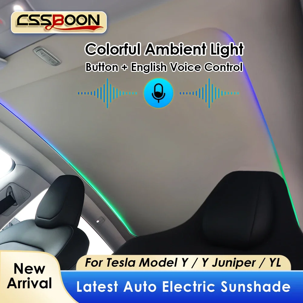 Electric Remote Voice Control Car Sunshade Roof for Model Y