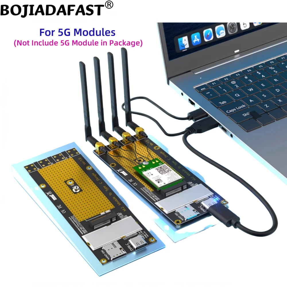 USB 3.0 Type-A Connector to NGFF M.2 B-Key Wireless Adapter 1 Nano SIM Card Holder 4 Antennas For 5G 4G LTE Modem Module