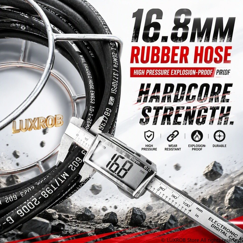 Drain Cleaning Kit 16.8mm High Pressure Explosionproof Rubber Hose Sewer Jetter Kit with Chain Cutter Nozzle Pipe Unblocking