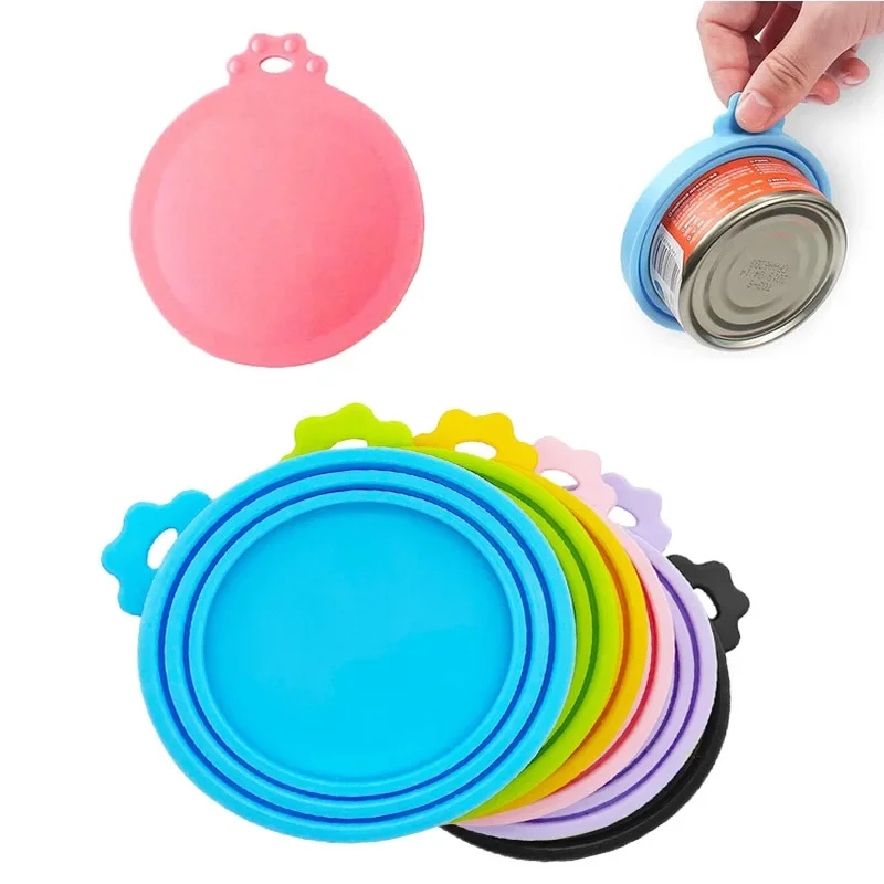 Silicone Canned Lid Sealed Feeders Food Can Lid for Dog Cat Storage Top Cap Reusable Cover Lid Pet Supplies for 8.5/7.5/6.5cm