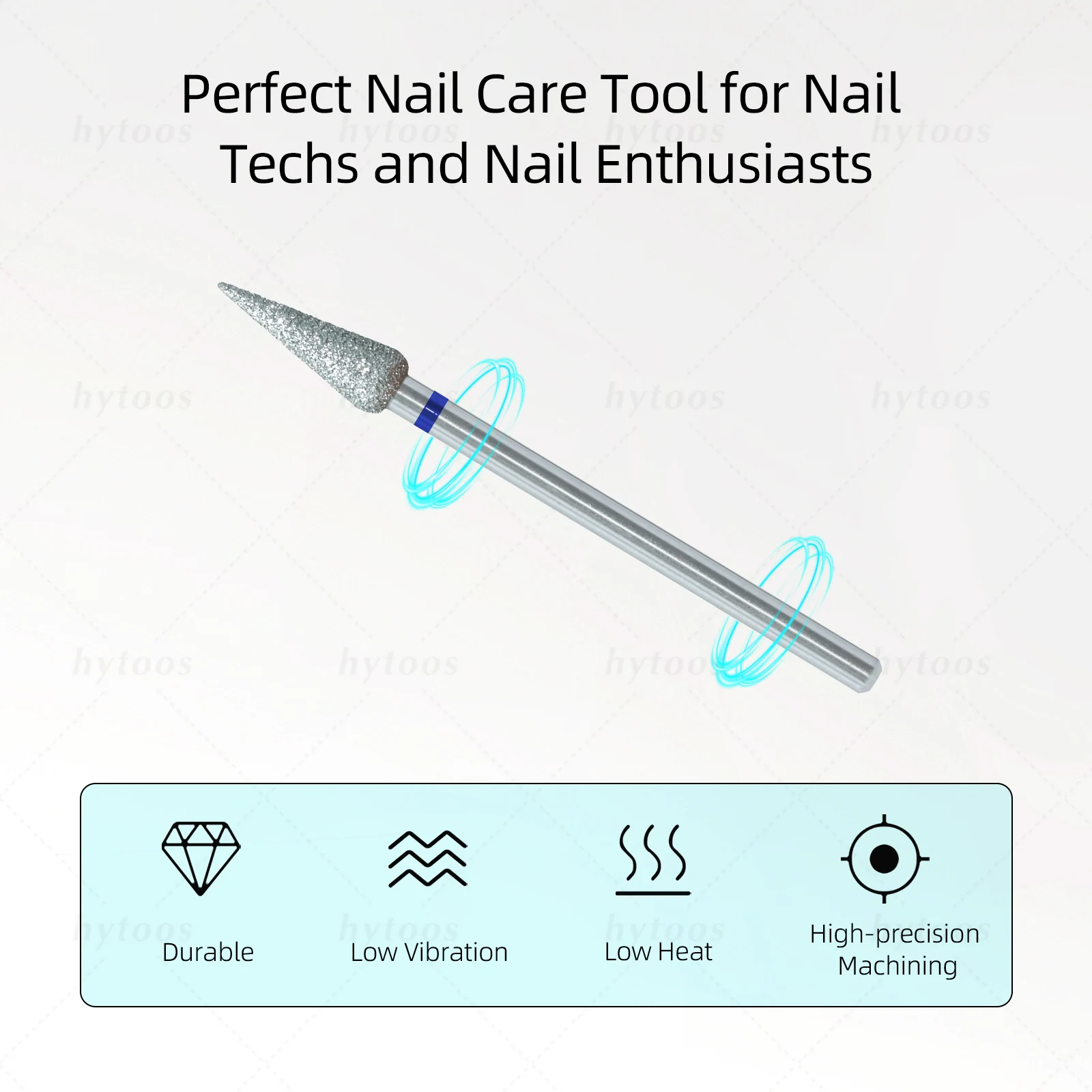 HYTOOS مدبب برعم الماس مسمار لقمة ثقب الكروم برو الروسية بشرة بت للتدريبات الجلد الميت الأنظف الأظافر أداة العلاج المسبق