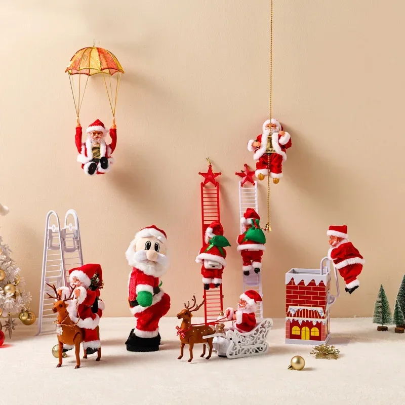 Kreative Weihnachten Elektrische Santa Claus Spielzeug Klettern Kamin Klettern Perlen Klettern Leitern Weihnachten Dekoration Ideales Geschenk
