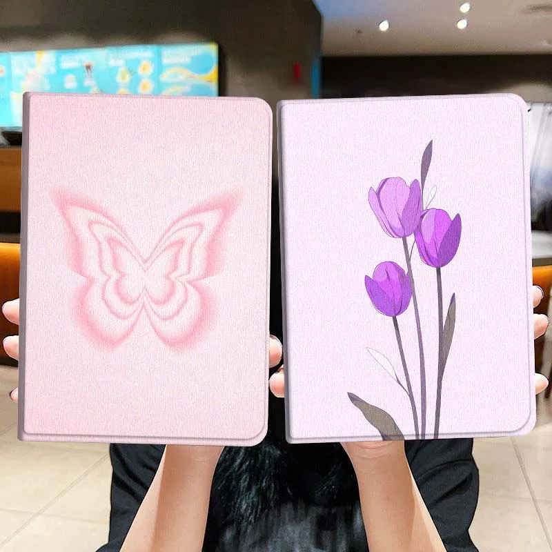 

Чехол для планшета с рисунком розовой бабочки для Lenovo Xiaoxin Legion Pad Tab Pro GT Y700 Gen4 2 11 P11 M10 K10 3rd Plus Gen Gift