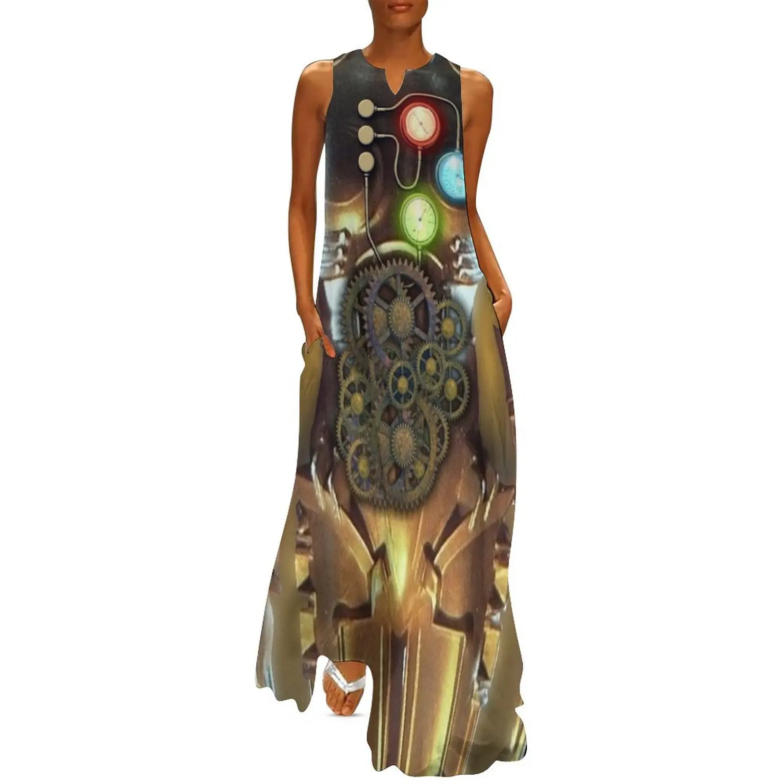 

steampunk cyborg body Long Dress elegant and pretty women's dresses elegant women's sets summer dress women 2025 Dress