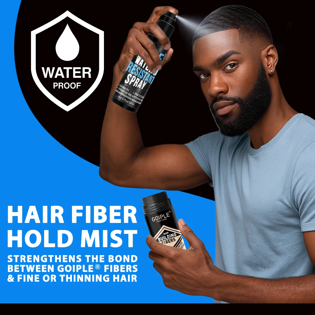 Maximum Hold Hair Fiber Waterproof Spray Hair Building Fibers Perfect for All-Day Wear Fiberhold Spray for Fine or Thinning Hair