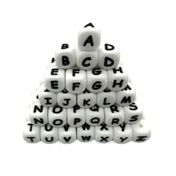 10/20/50/100pcs 12mm Silicone Letter Beads series focus beads DIY necklace plastic pen beads key chain car decoration Bag chains