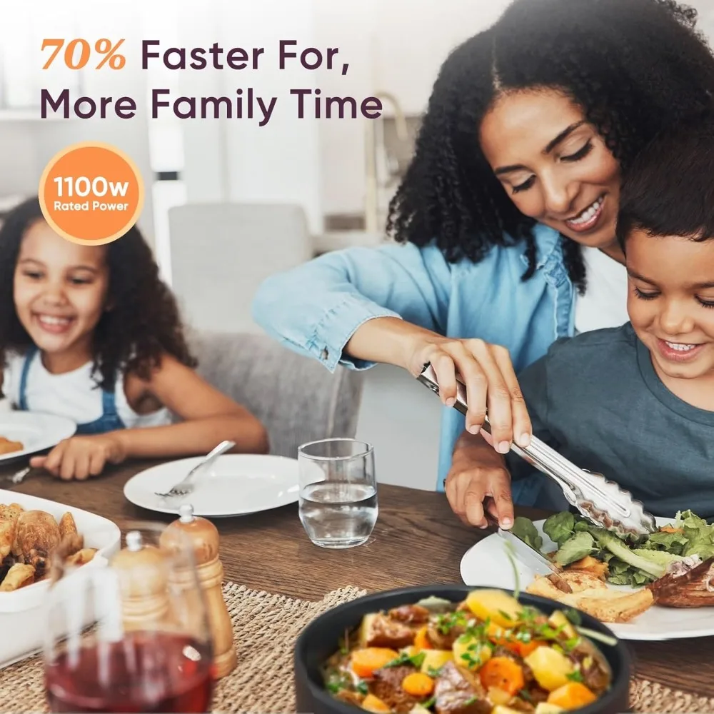 압력솥 6쿼트, 9-in-1 인스턴트 멀티 주방 가전, 더 안전한 통풍 디자인, 밥솥, 슬로우 쿠킹 냄비, 수비드