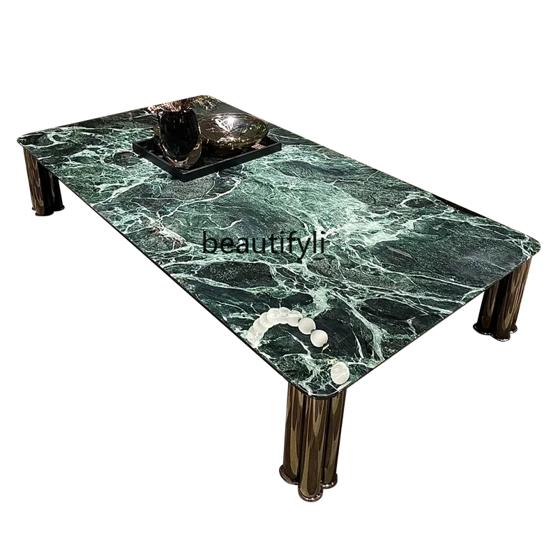

xzzDesigner coffee table living room home, Italian large flower, large apartment natural marble coffee table