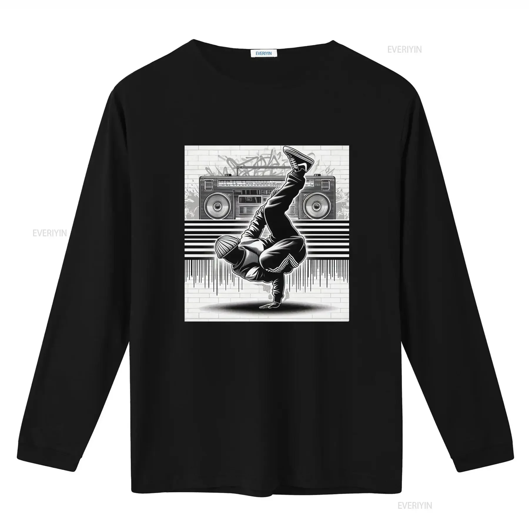 Vintage B Boy Breakdancing T Shirt with Hip Hop Boombox and Graffiti Design Old School Ghettoblaster Retro Style vintage