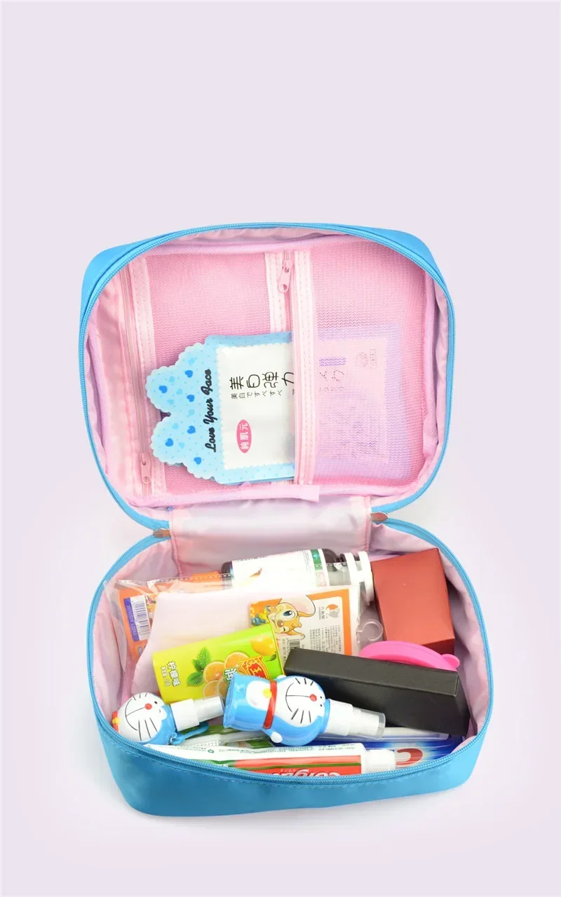 Doraemon cosmetic toiletry storage bag travel Oxford cloth handbag new girl cartoon make up storage bag