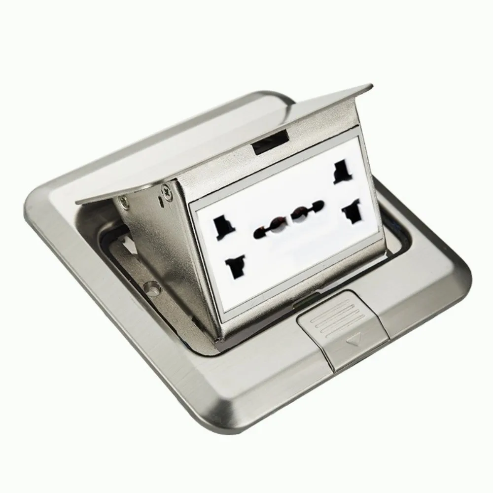 

Прочная 6-зубчатая розетка для пола, встроенная утолщенная напольная розетка, экономящая пространство выдвижная розетка для конференц-зала