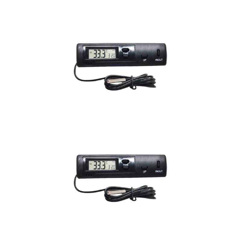 

Удобный датчик температуры в помещении, датчик температуры на выходе, ЖК-дисплей, двусторонний цифровой термометр, часы, тонкие