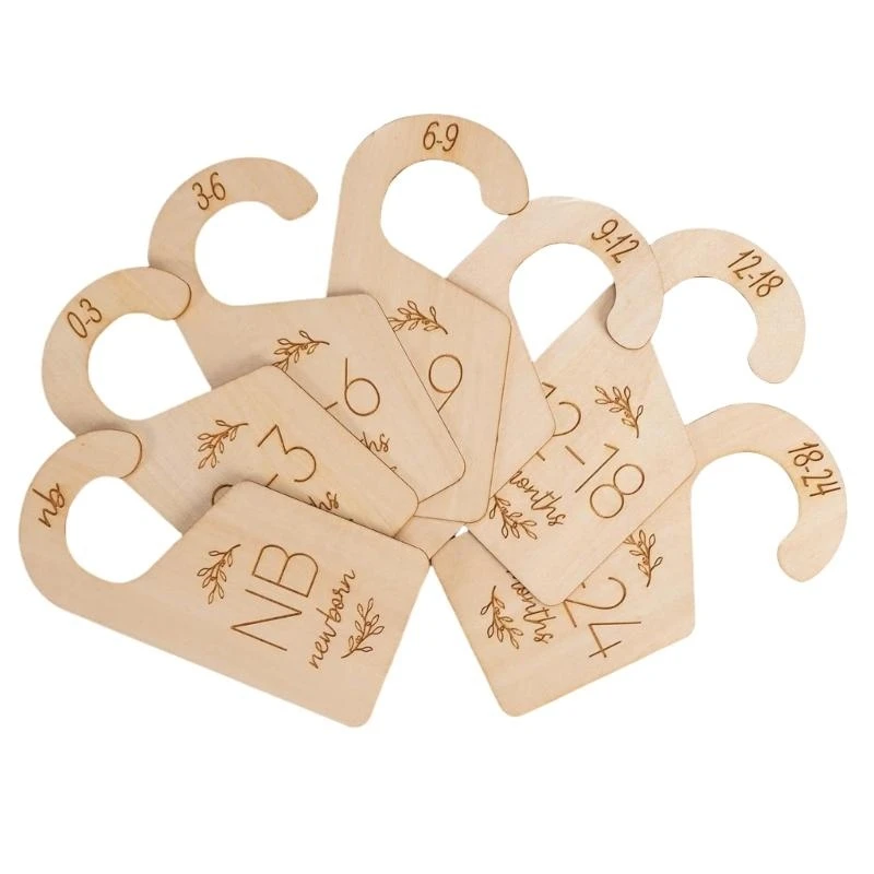 

Infant To Toddler Closet Divider Baby Clothes Hanger with Engraved Number Efficient Garment Arrangement Supplies