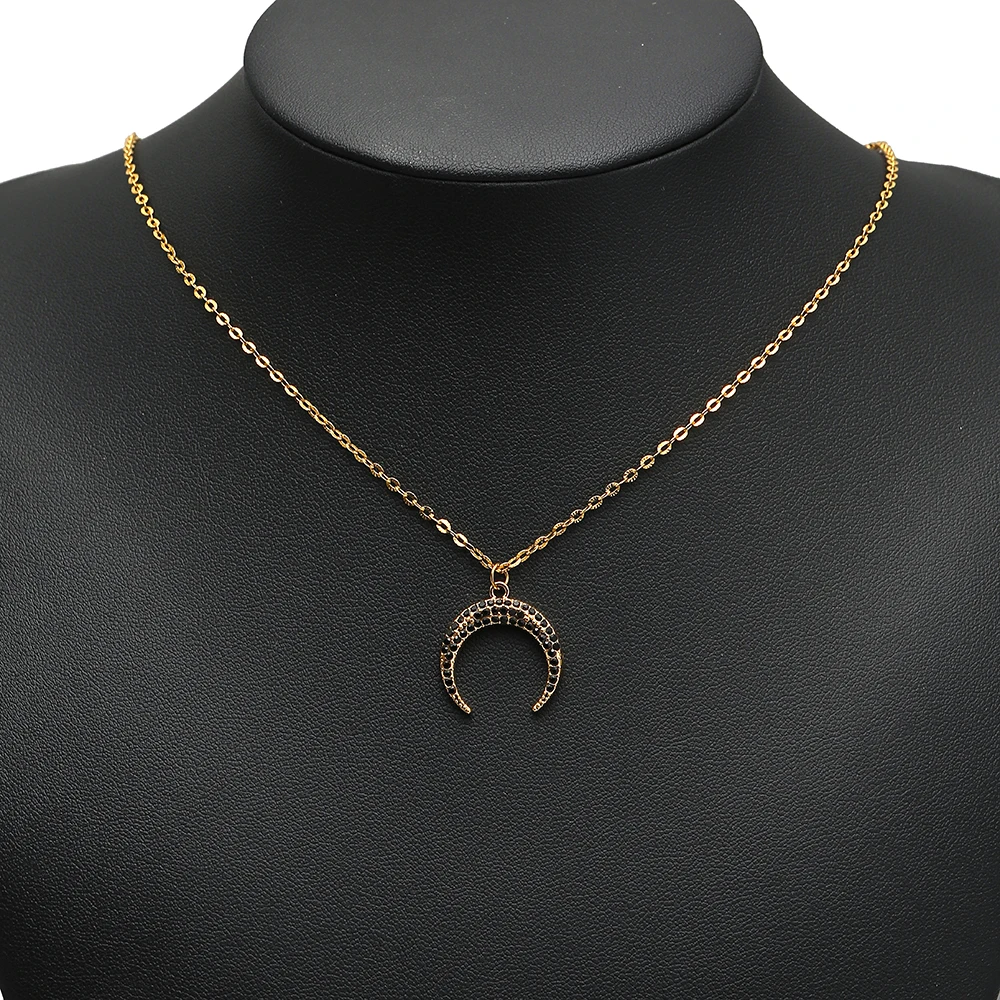 4 Stück Edelstahl-Zirkon-Mond-Anhänger für DIY Trendige Ohrringe, Armbänder und Halsketten, Schmuckzubehör für Damen – Detail 4