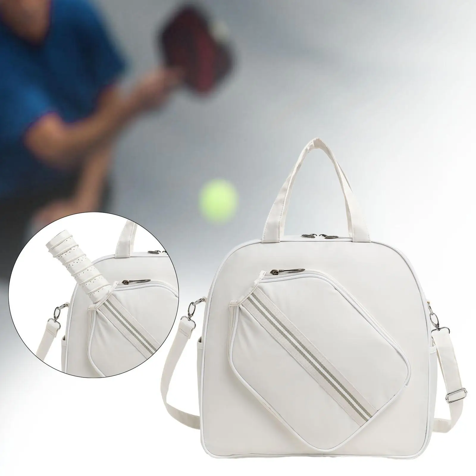 

Сумка Pickleball для взрослых для занятий спортом на открытом воздухе, большая вместимость, легкая, удобная с застежкой-молнией и регулируемым плечевым ремнем