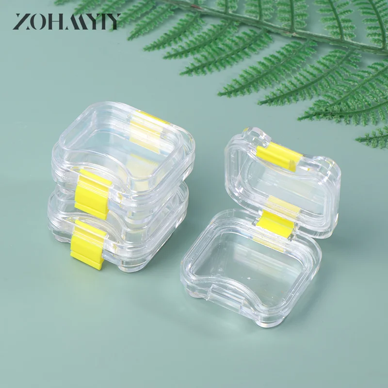 1Pc Denture Storage Box With Transparent Flexible Film Dentist Material Dental Plastic Membrane Boxes Small Dental Crown Box