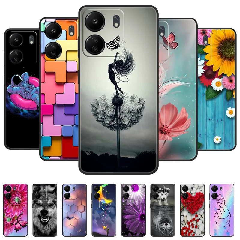 For Xiaomi Redmi 13C Case Marble Phone Cover Soft Silicone Shockproof TPU Funda For Redmi 13C 13 C Capa Cute Printing Protection