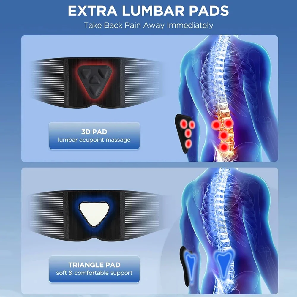 Tutore per la schiena per alleviare il dolore alla schiena Cintura di supporto lombare con imbottitura lombare, design ergonomico Maglia 3D per