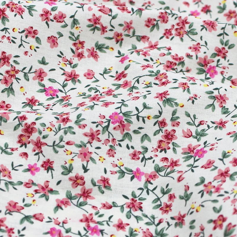 Small Floral Cotton Printed Fabric Fashion Pastoral Style Pure Cotton for Sewing by Half Meter