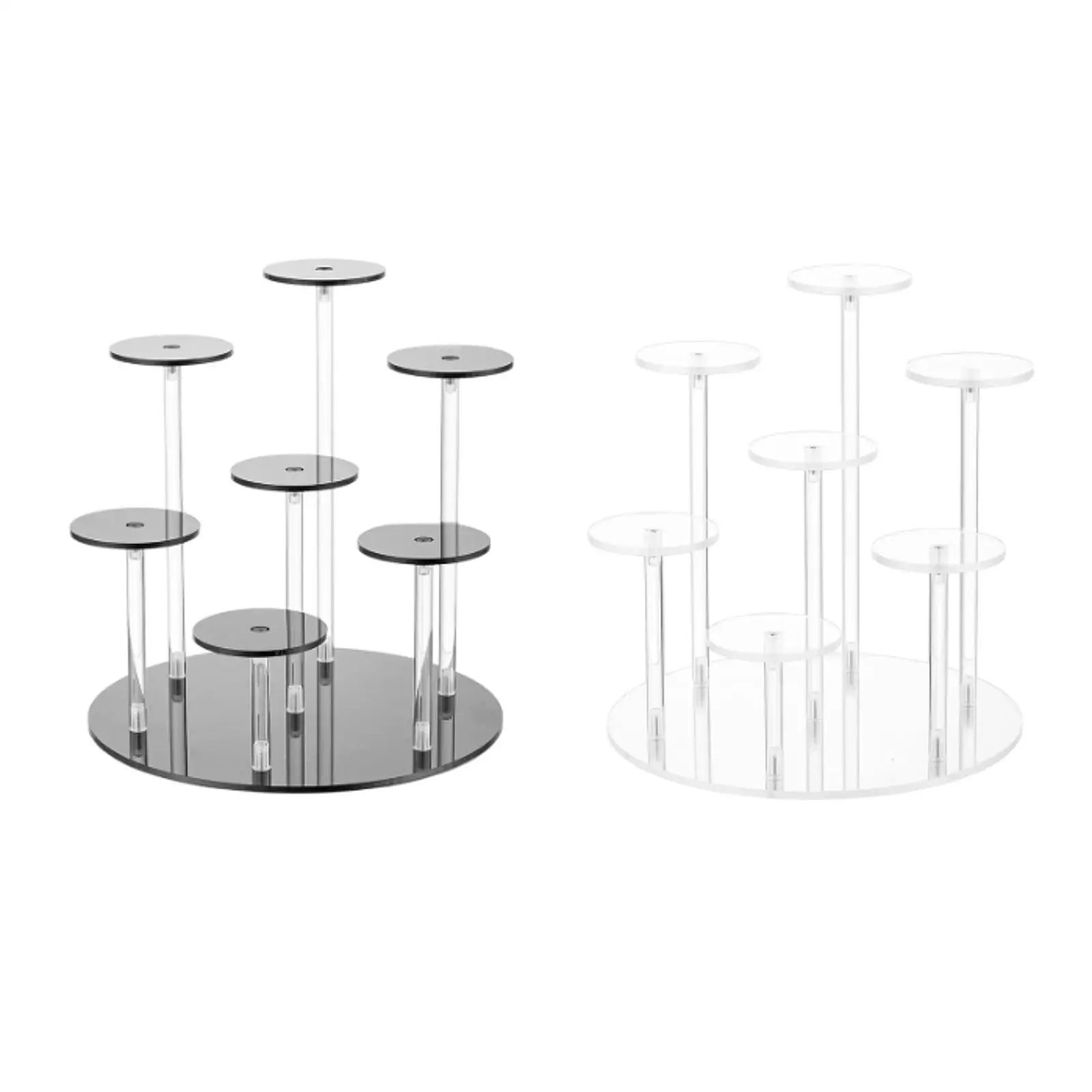 

Round Acrylic Products Display Riser Stand,Jewelry Display Stand,7 Tier Cupcake Stand Display Rack for Jewelry Earrings Rings