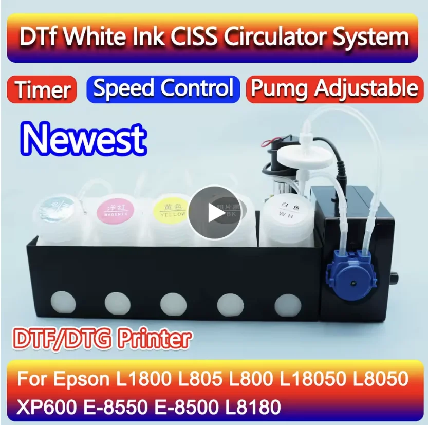 ET8550 DTF CiSS System White Ink Shaker Kit For Epson 8550 L1800 L800 L18050 Printer No Damper