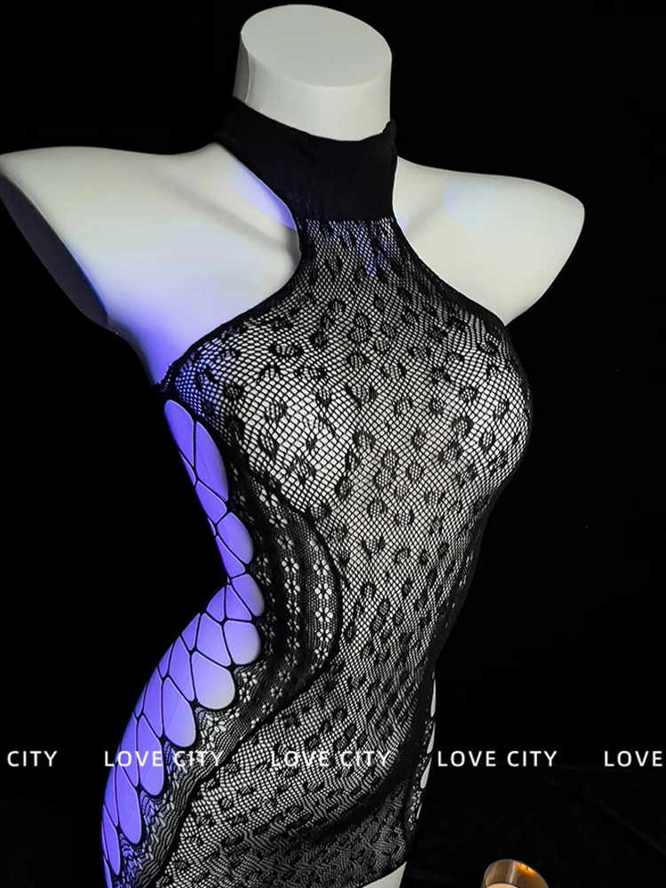 

Women's Black Nightgown Sexy Sleepdress Perspective Sleepwear Mini Nightdress Perspective Bodysuit Exotic Lingerie Night Dresses