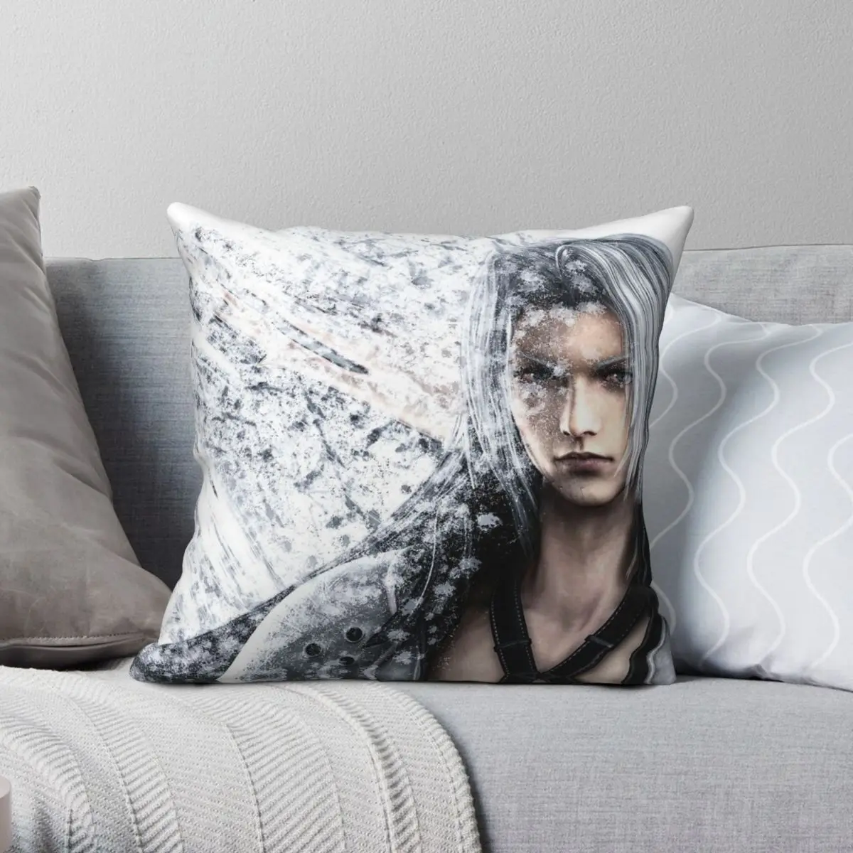 Final Fantasy Sephiroth Square Pillowcase Polyester Linen Velvet Creative Zip Decorative Throw Pillow Case Sofa Cushion Cover