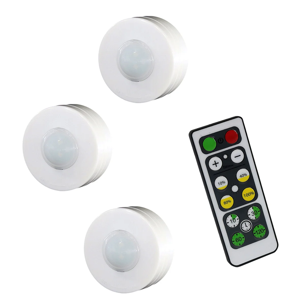 2 قطعة أضواء الخزانة الذكية Led الخرز الدافئة الأبيض باهتة اللمس عن بعد ضوء الخزانة اللاسلكية ليلة خزانة المطبخ #4