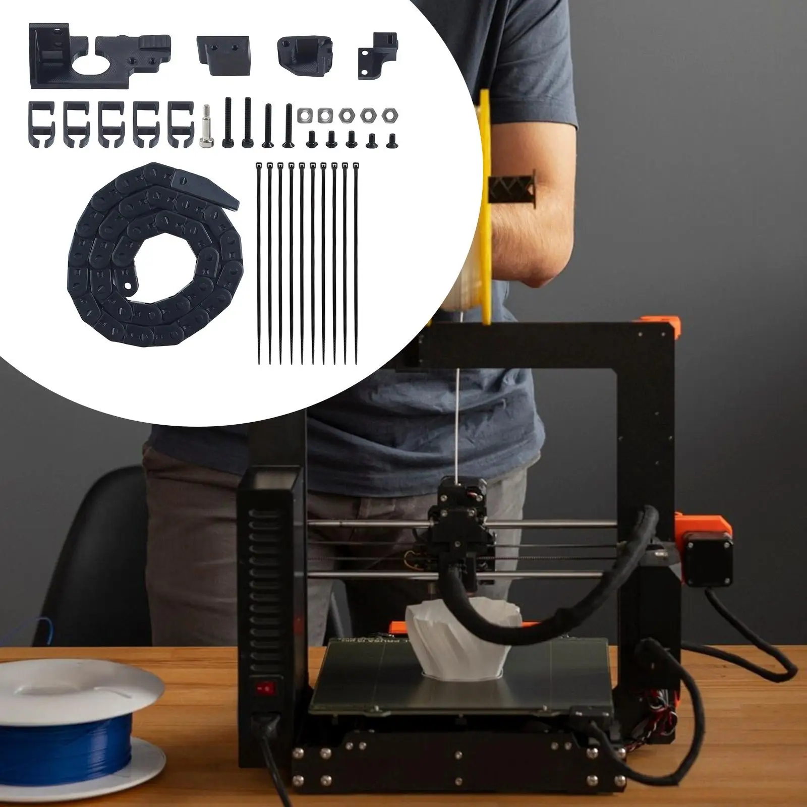 

3D Printer Bridge Type Drag Chain High Temperature Portable Tool Easy to Use