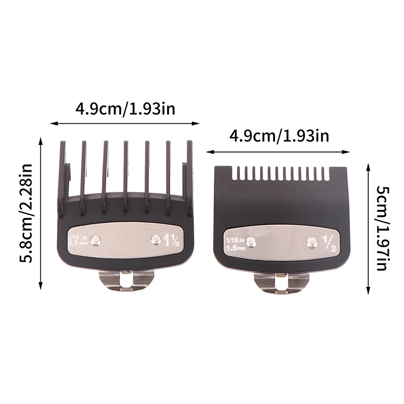 2Pcs Hair Clipper Guide Comb Cutting Limit Combs Standard Guards Attach Parts Electric Clippers Accessories 1.5mm + 4.5mm