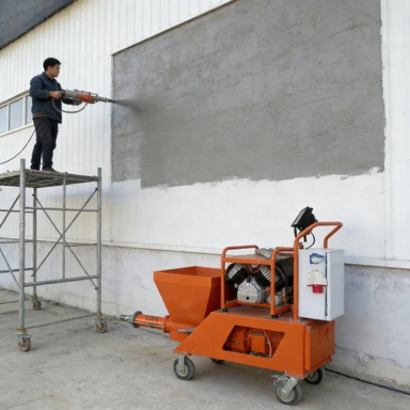 

Mortar Spraying Machine 3m3 h 5m3 h Electric Wall Plastering Machine With Air Compressor For Construction Site